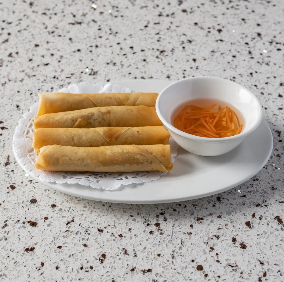 Crispy Vietnamese spring rolls cha gio served at Saigon Royal Restaurant Calgary